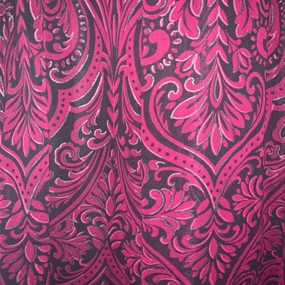 Mock Neck Maroon and Gold Shift Dress